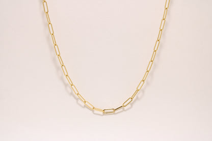 22" - 18K Gold Paperclip Link Chain