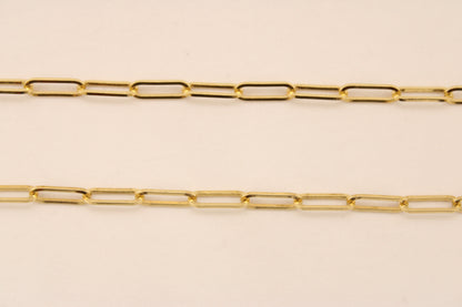 22" - 18K Gold Paperclip Link Chain