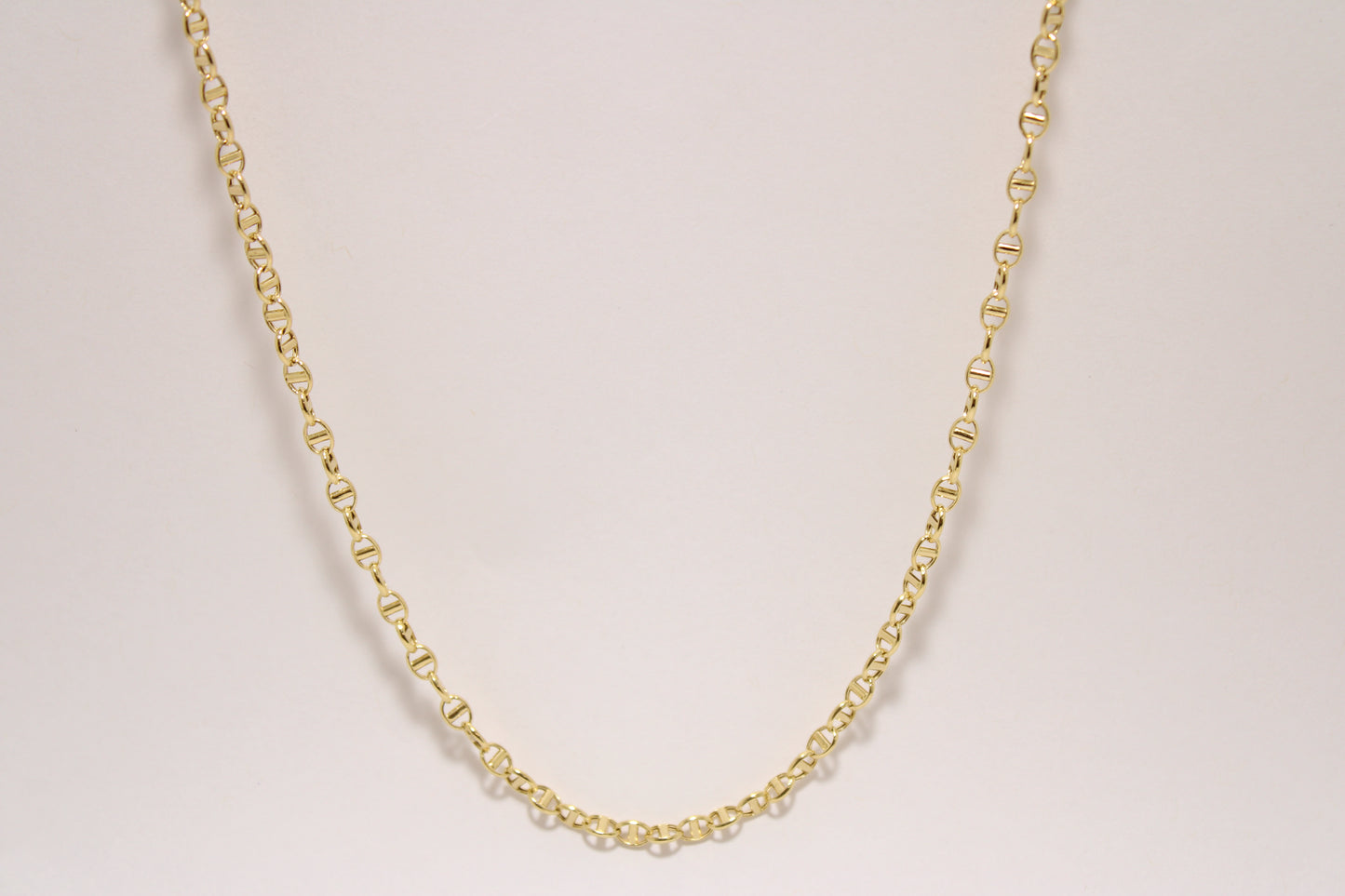 20" - 18K Gold Round Mariner Link Chain