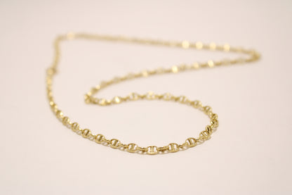 20" - 18K Gold Round Mariner Link Chain