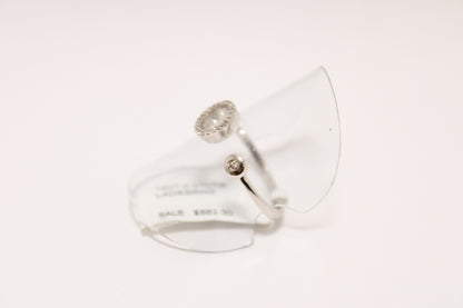 14K White Gold Open Circle Pavé Ring