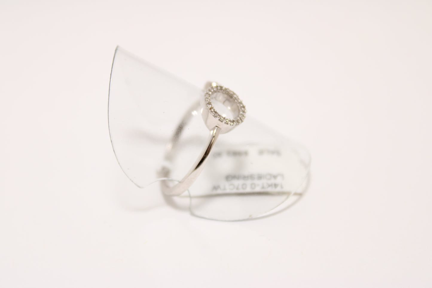 14K White Gold Open Circle Pavé Ring