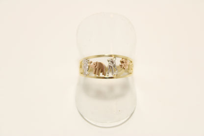 10K The Seven Lucky Charms: A Tri-Tone Gold Talisman Ring