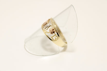 10K The Seven Lucky Charms: A Tri-Tone Gold Talisman Ring