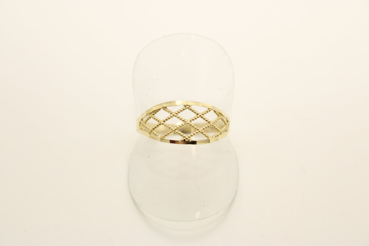 Geometric Elegance: 10k Gold Lattice Openwork Ring