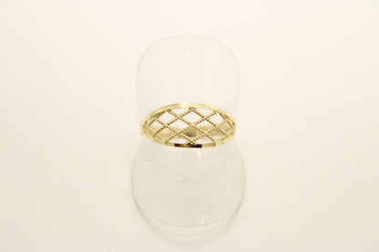 Geometric Elegance: 10k Gold Lattice Openwork Ring