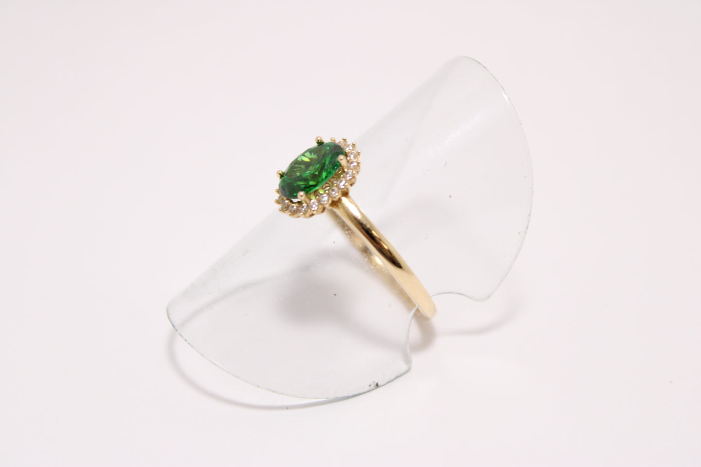 Zircon Ring with Green Zircon Center