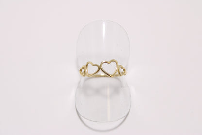 14K Gold Hearts Ring