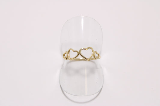 14K Gold Hearts Ring