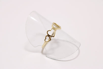 14K Gold Hearts Ring