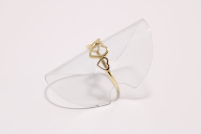 14K Gold Hearts Ring