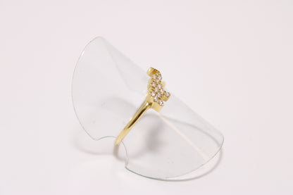 18K Gold Elephant Ring with Zircon Stones