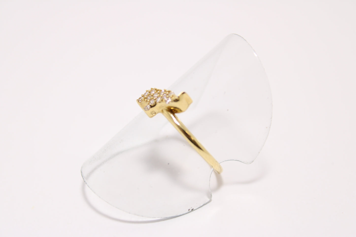 18K Gold Elephant Ring with Zircon Stones