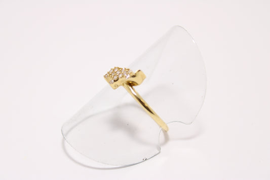 18K Gold Elephant Ring with Zircon Stones