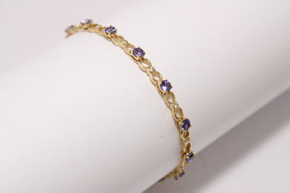 Tennis Bracelet with Tanzanites and Diamonds