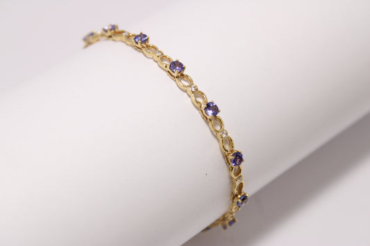 Tennis Bracelet with Tanzanites and Diamonds