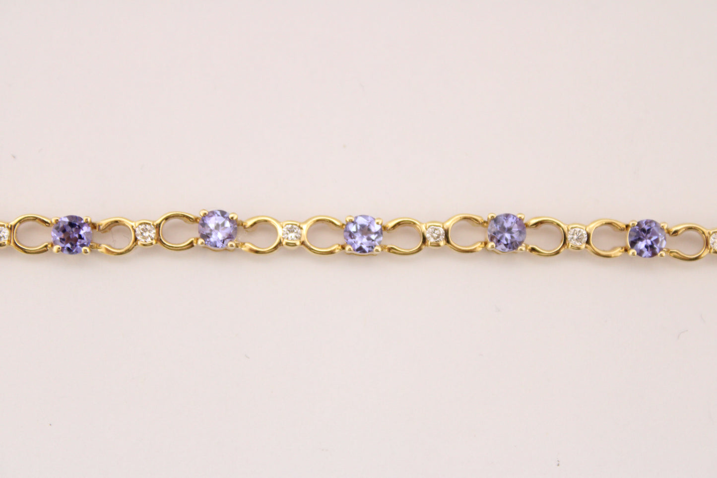 Tennis Bracelet with Tanzanites and Diamonds