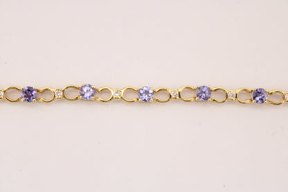 Tennis Bracelet with Tanzanites and Diamonds