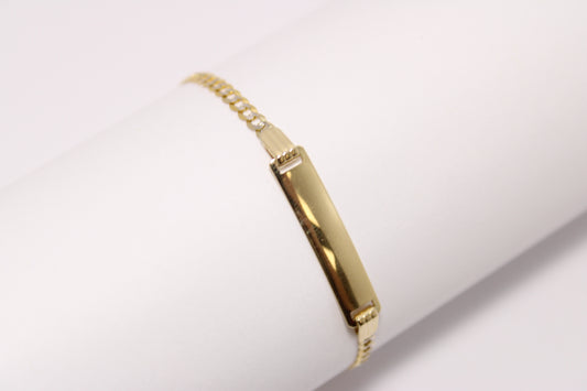 Unisex Children’s 14K Gold Bracelet with Personalized Name Plate
