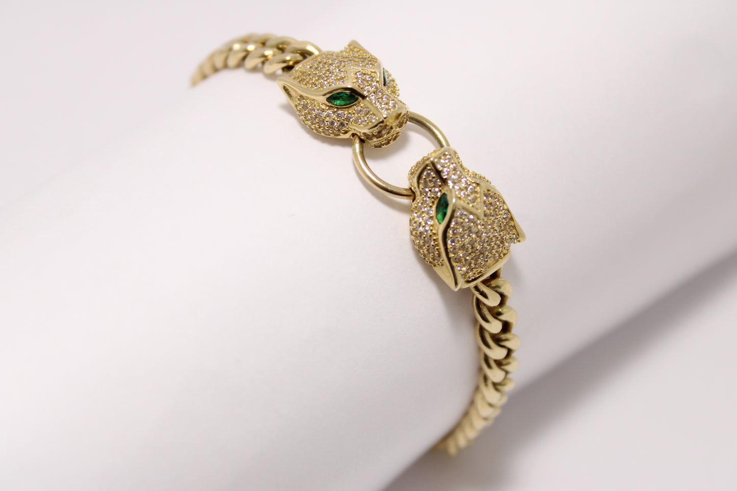 14K Panther Cuban Link Chain & Bracelet Set