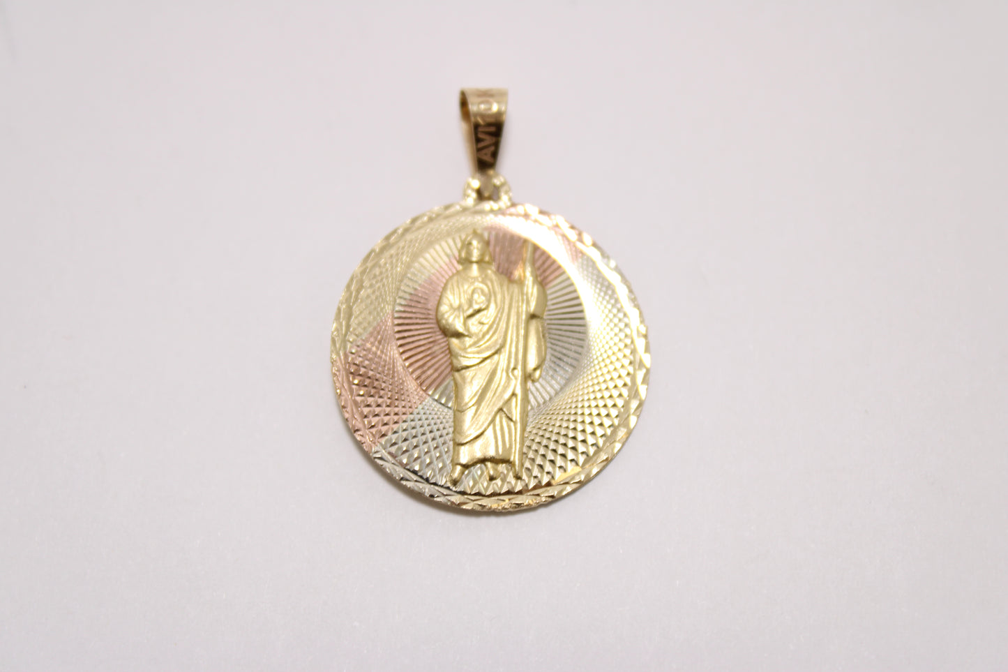 14K Gold Virgin of Guadalupe & Saint Jude Double-Sided Pendant