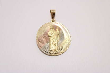 14K Gold Virgin of Guadalupe & Saint Jude Double-Sided Pendant