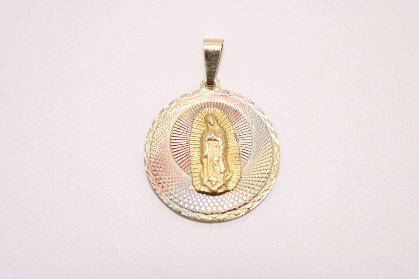 14K Gold Virgin of Guadalupe & Saint Jude Double-Sided Pendant