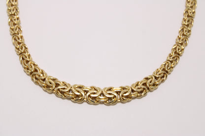 18K Gold Byzantine Link Necklace – 18” Timeless Luxury