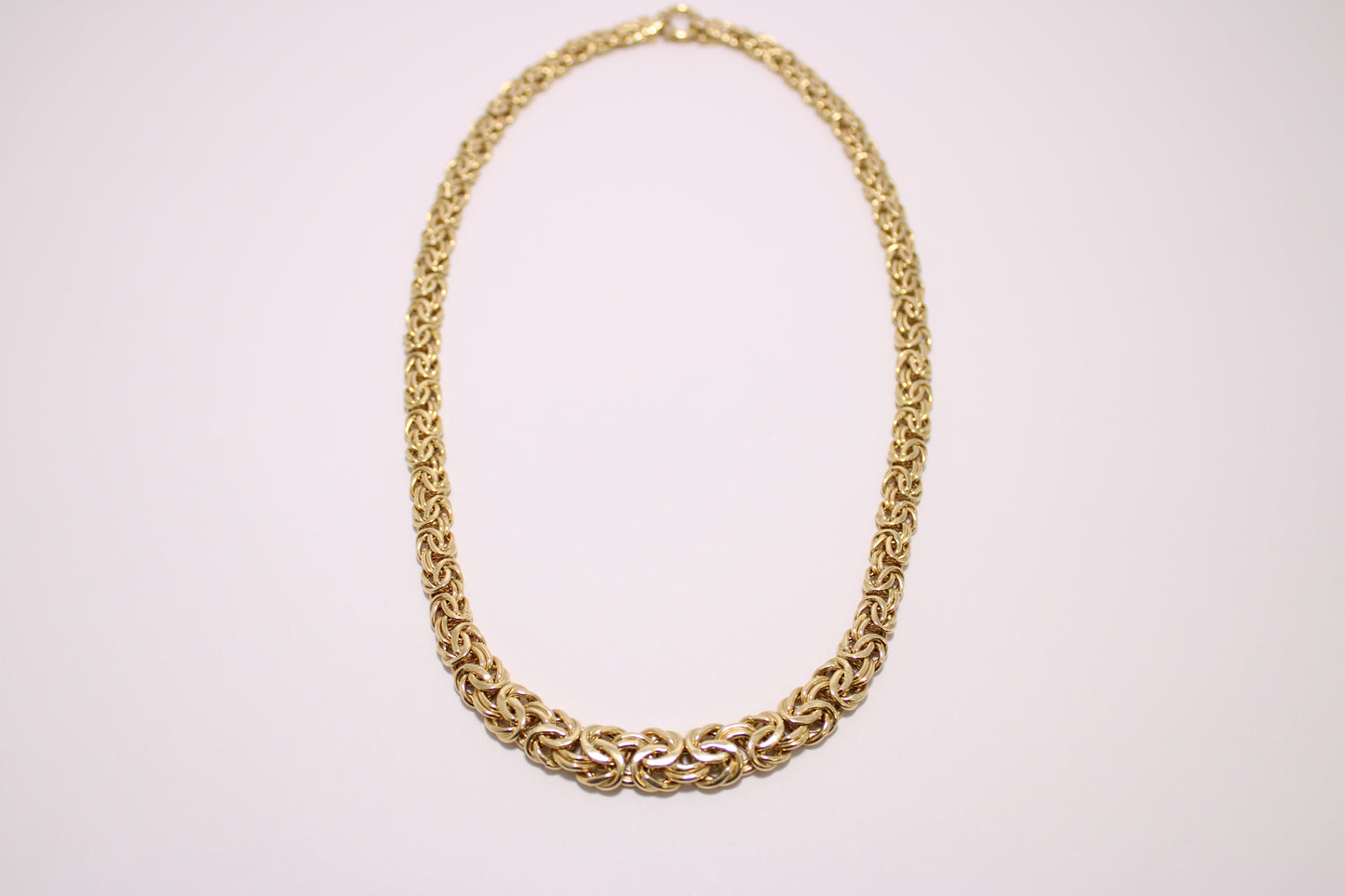 18K Gold Byzantine Link Necklace – 18” Timeless Luxury