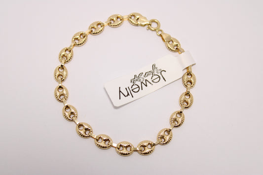 18K Gold Mariner Link Bracelet – 6.5mm | 7.5" Classic Nautical Style