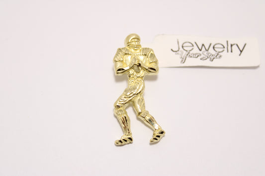 14K Gold Football Player Pendant – Celebrate Your Love for the Game