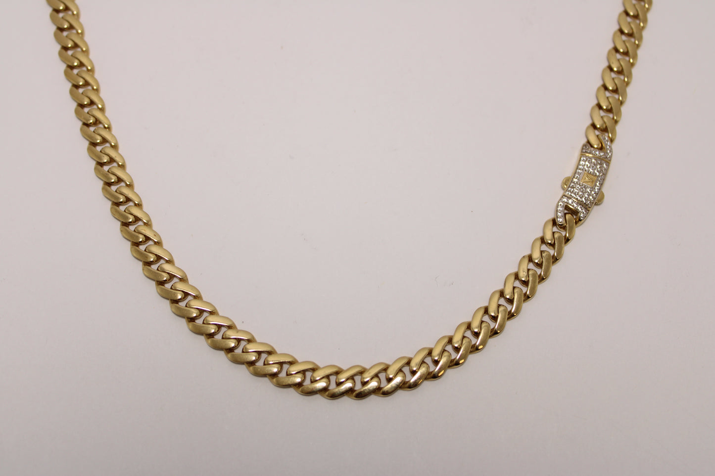 18K Gold Chain – 18” with Monaco-Style Clasp