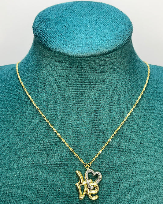LOVE Two-Tone Necklace 14K Gold