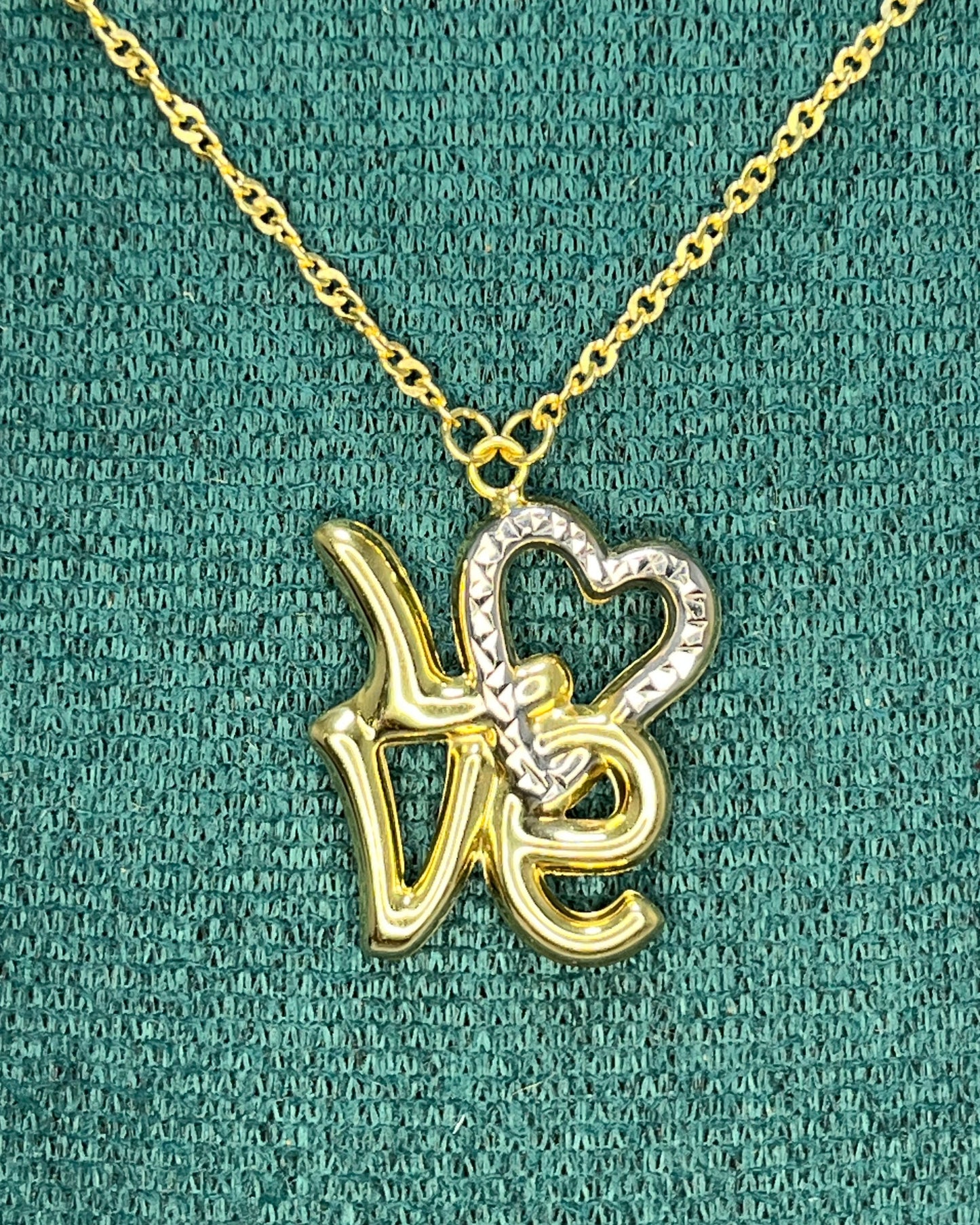 LOVE Two-Tone Necklace 14K Gold