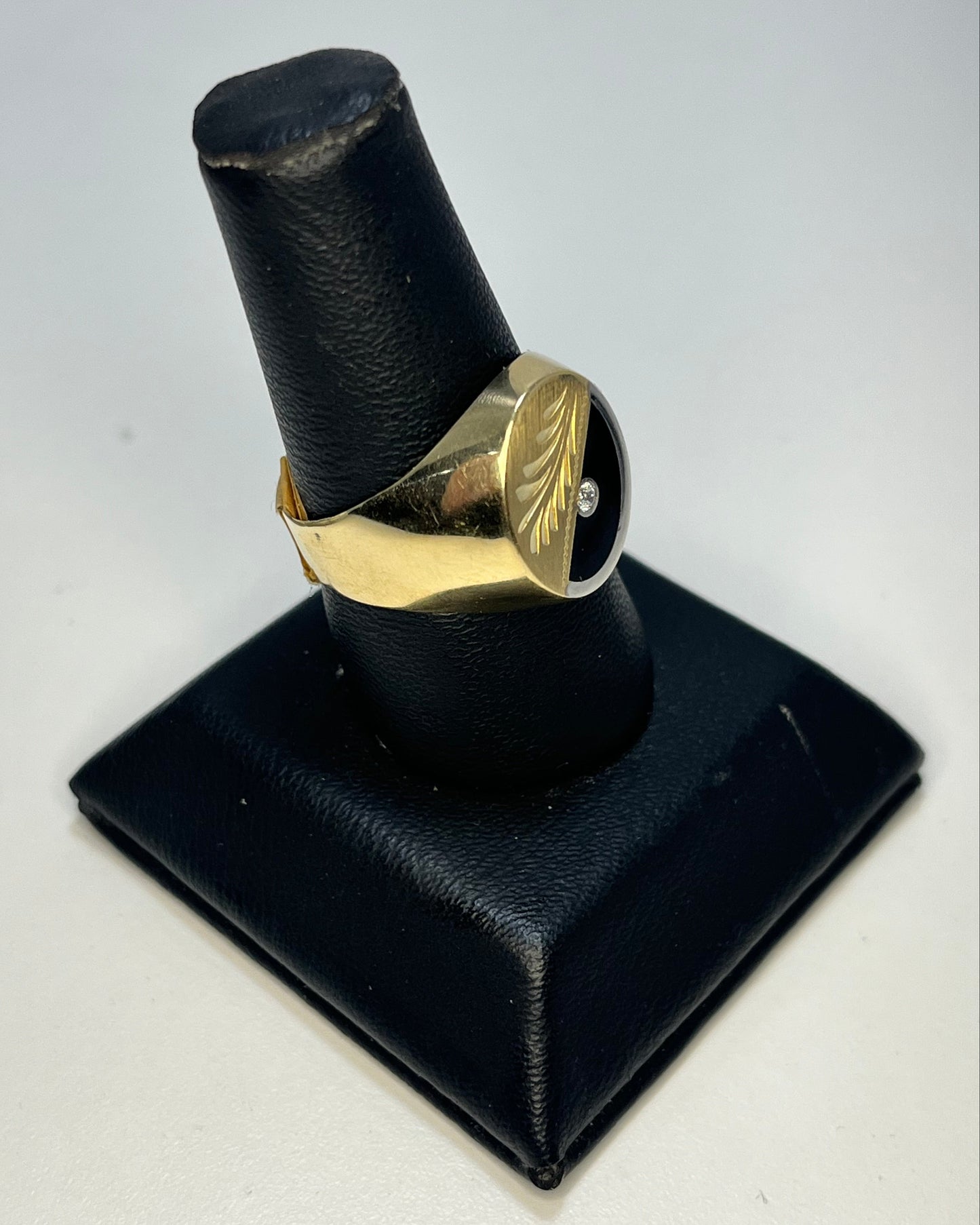 Sello Hoja Dos Tonos Anillo Oro 14K