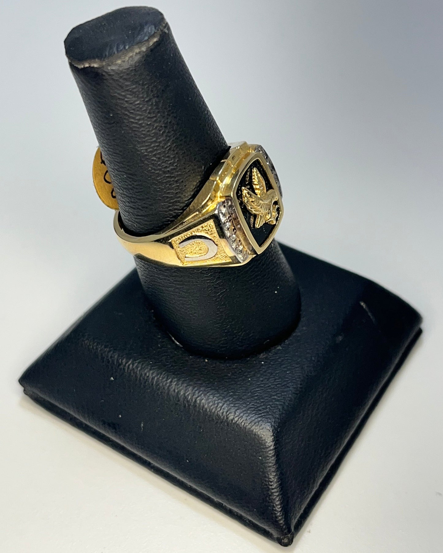 Águila Negra Anillo de Hombre Oro 14K