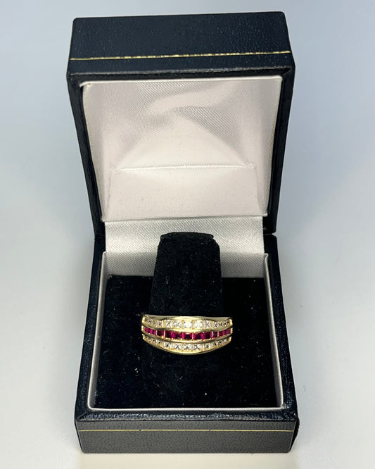 Pink Line Band Ring 14K Gold
