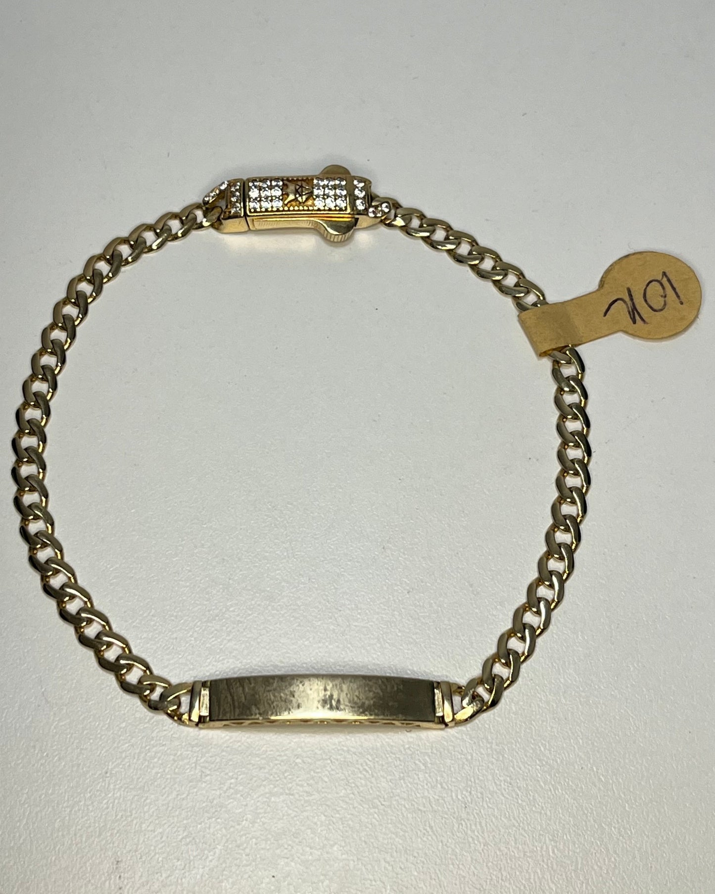 Cuban Box Plate Bracelet 10K Gold