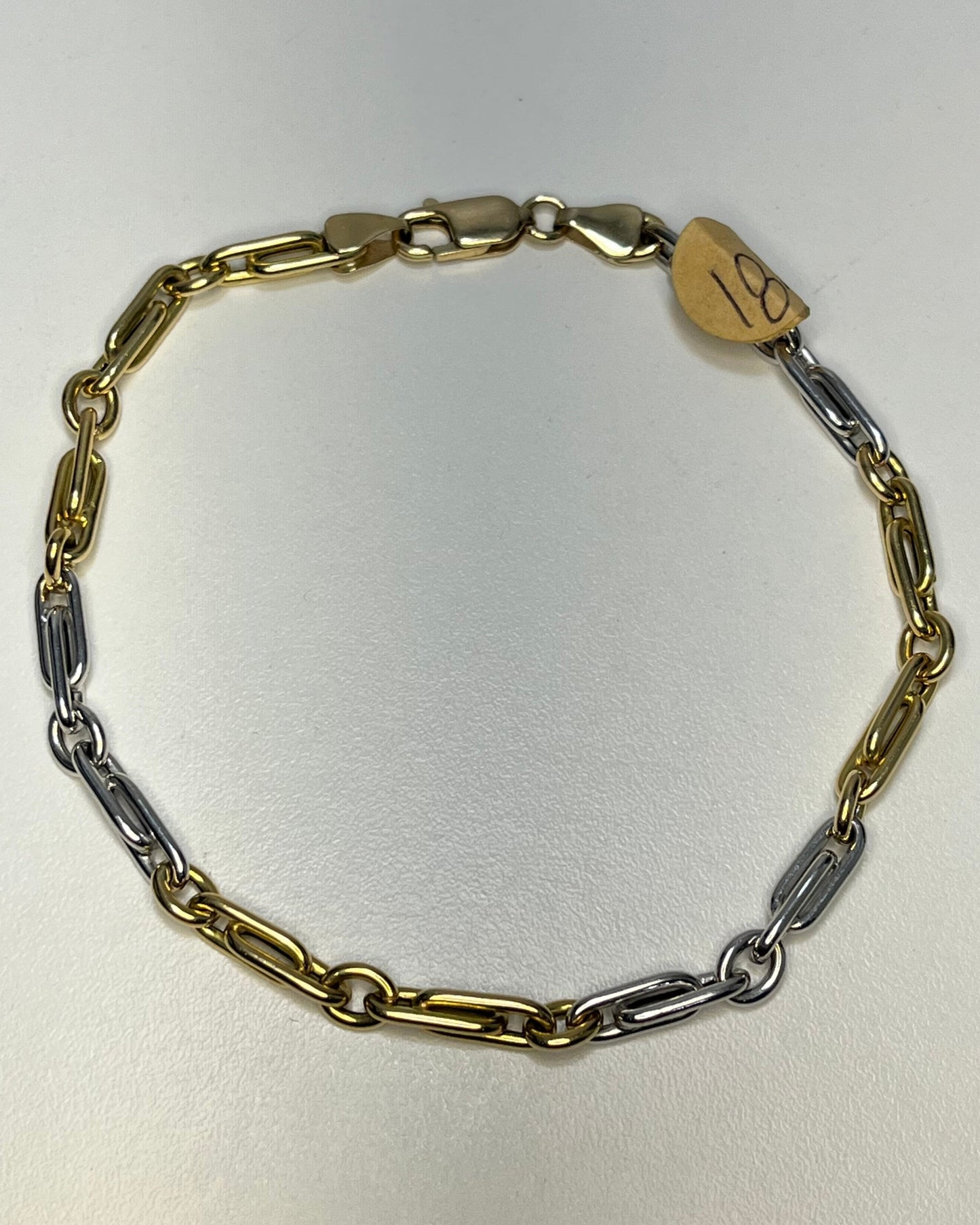 Two-Tone Interlocked Figaro Link Bracelet 18K Gold