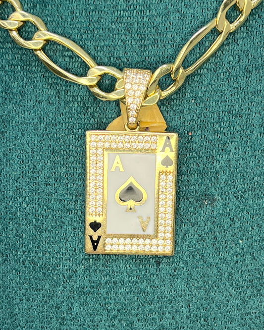 Colgante Carta Poker Oro 14K