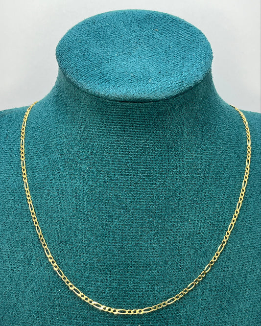 Cadena Fígaro Delgada 18" Oro 14K