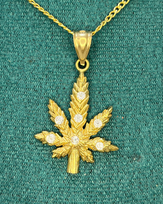 Colgante Hoja Marijuana Oro 10K