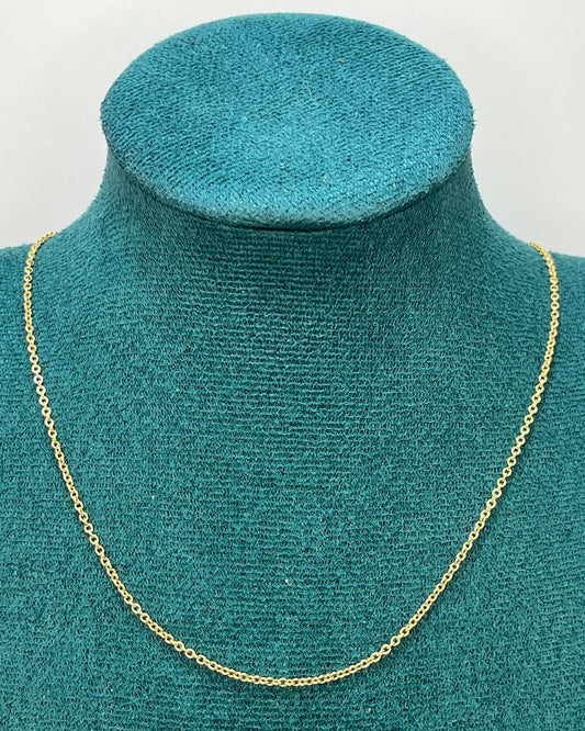 Cadena Rolo Delgada 22" Oro 18K