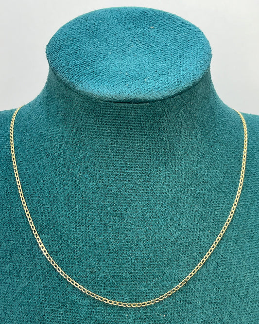 Thin Cuban Chain 18" 14K Gold