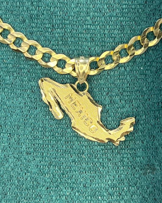 Mexico Country Pendant 14K Gold
