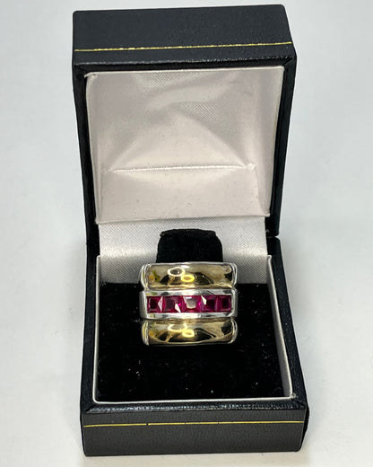 Pink Row Ring Gold-Silver