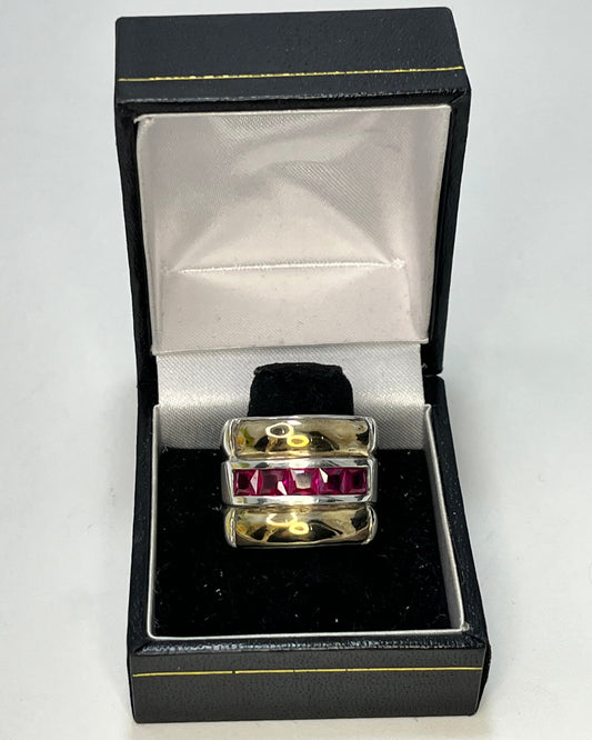 Pink Row Ring Gold-Silver