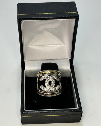 Bordered CC Ring Gold-Silver