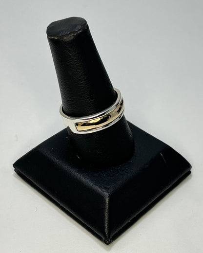 Golden Stripe Band Ring Gold-Silver