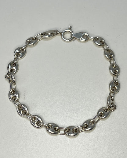 Button Link Bracelet Silver 925